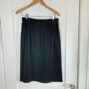 Vtg emerald green velvet skirt Sz 8